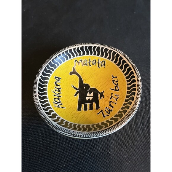 VTG Small Bowl From Swahili an Island of E. Africa Words Meaning No Worries - Picture 2 of 7